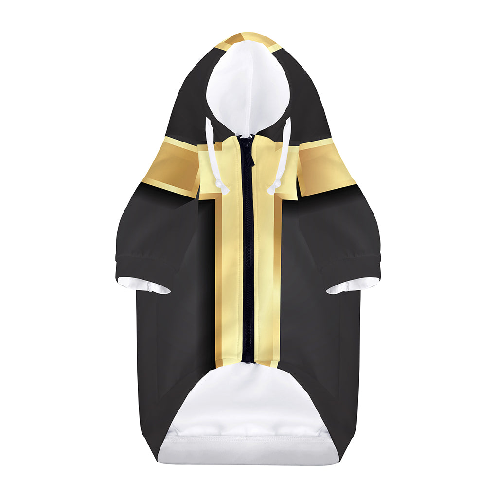 Classic Golden Cross Print Dog Zip Up Hoodie