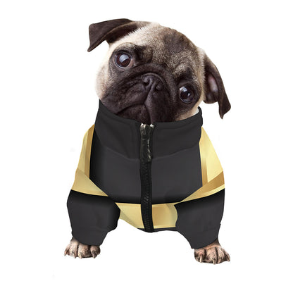 Classic Golden Cross Print Dog Zip Up Jacket
