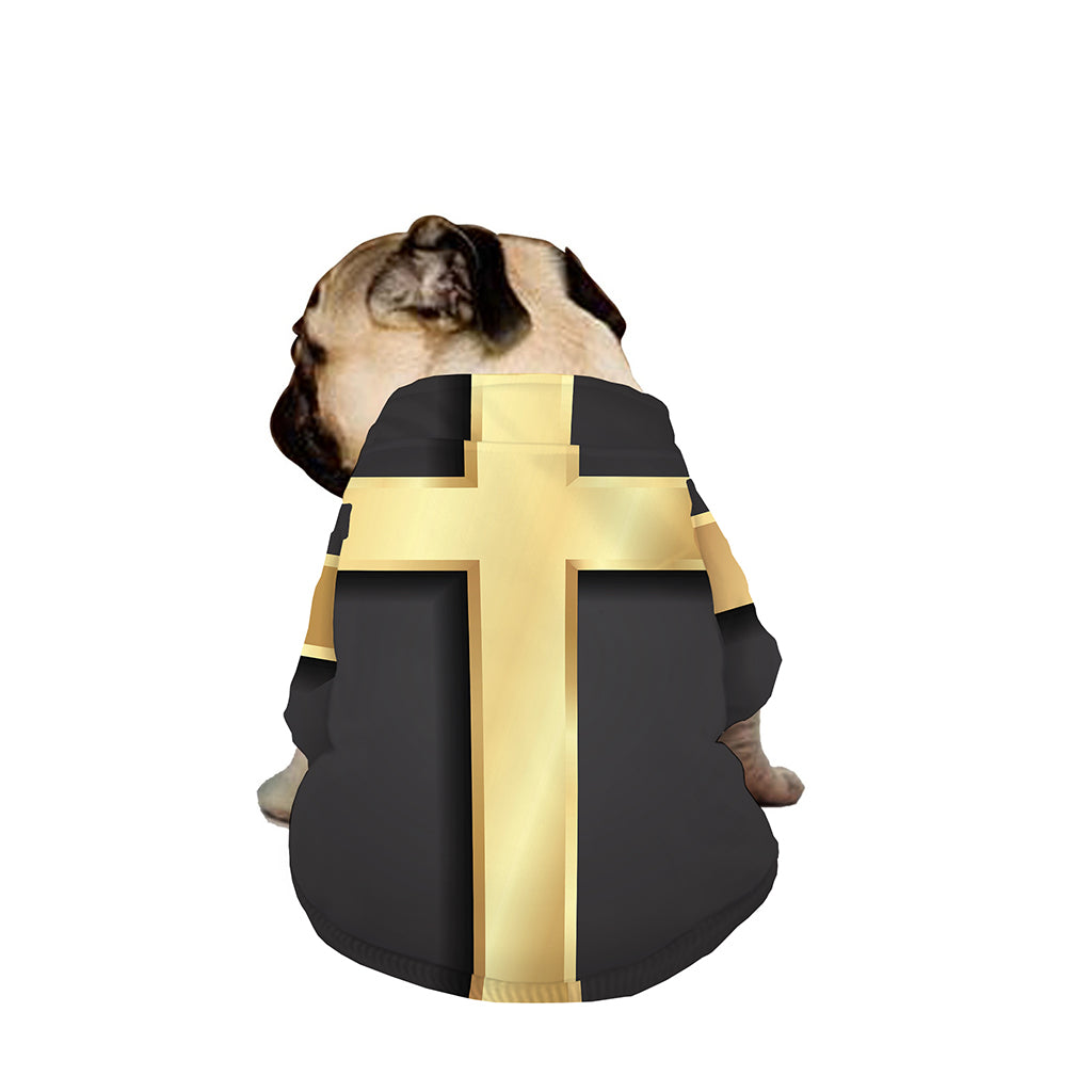 Classic Golden Cross Print Dog Zip Up Jacket