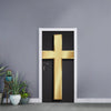 Classic Golden Cross Print Door Sticker