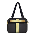Classic Golden Cross Print Double Strap Bible Bag