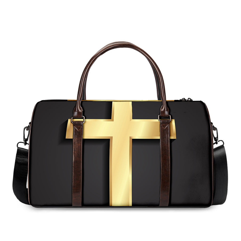 Classic Golden Cross Print Duffle Bag