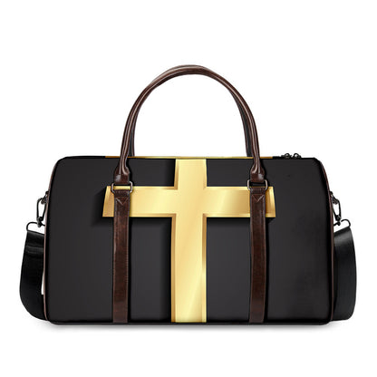 Classic Golden Cross Print Duffle Bag