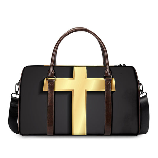 Classic Golden Cross Print Duffle Bag