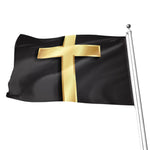 Classic Golden Cross Print Flag