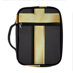 Classic Golden Cross Print Front Pocket Bible Bag