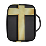 Classic Golden Cross Print Front Pocket Bible Bag