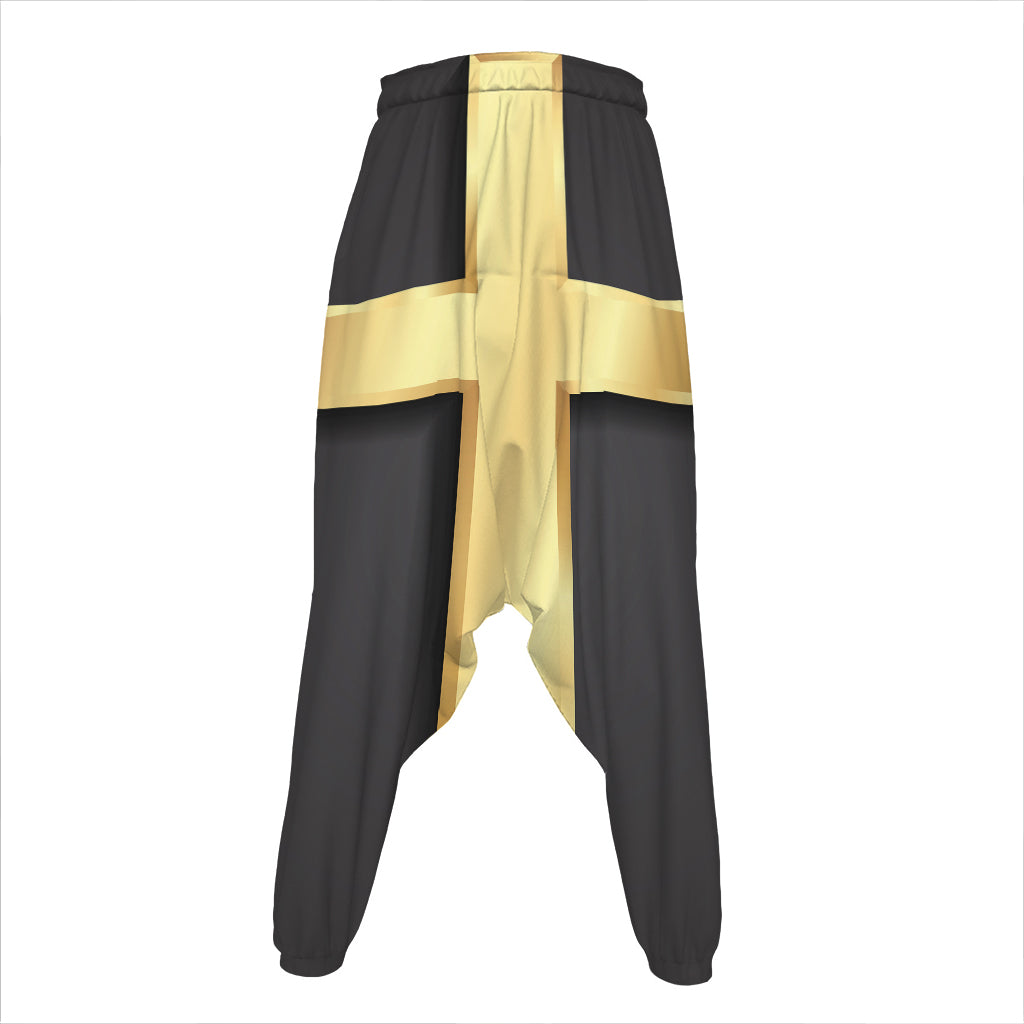 Classic Golden Cross Print Hammer Pants