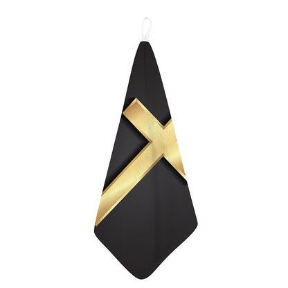Classic Golden Cross Print Hand Towel