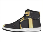 Classic Golden Cross Print High Top Leather Sneakers