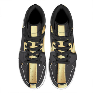 Classic Golden Cross Print High Top Leather Sneakers