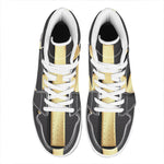 Classic Golden Cross Print High Top Leather Sneakers