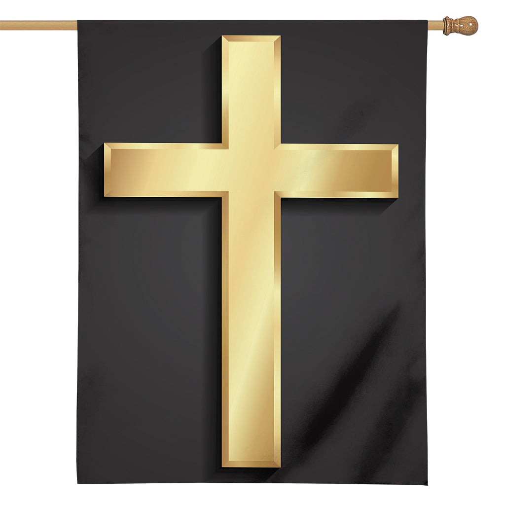 Classic Golden Cross Print House Flag