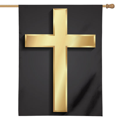Classic Golden Cross Print House Flag
