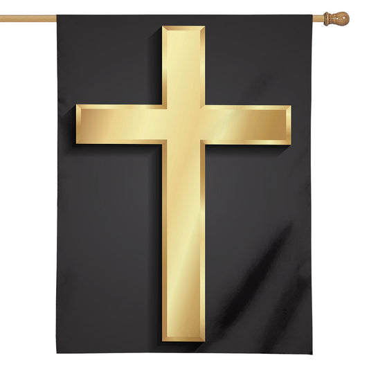 Classic Golden Cross Print House Flag