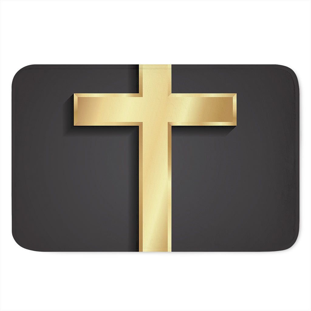 Classic Golden Cross Print Indoor Door Mat