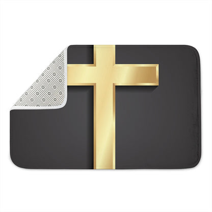 Classic Golden Cross Print Indoor Door Mat