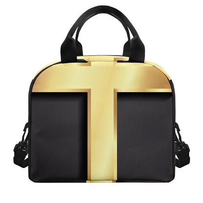 Classic Golden Cross Print Insulated Lunch Bag