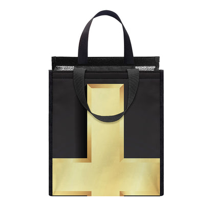Classic Golden Cross Print Insulated Lunch Tote