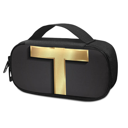 Classic Golden Cross Print Insulin Cooler Travel Case
