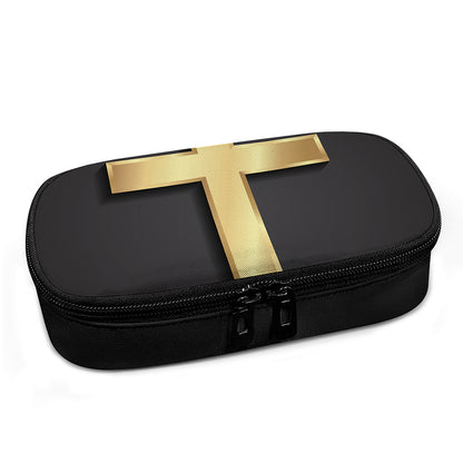 Classic Golden Cross Print Insulin Cooler Travel Case