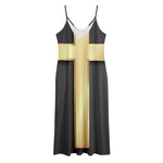 Classic Golden Cross Print Jersey Midi Cami Dress