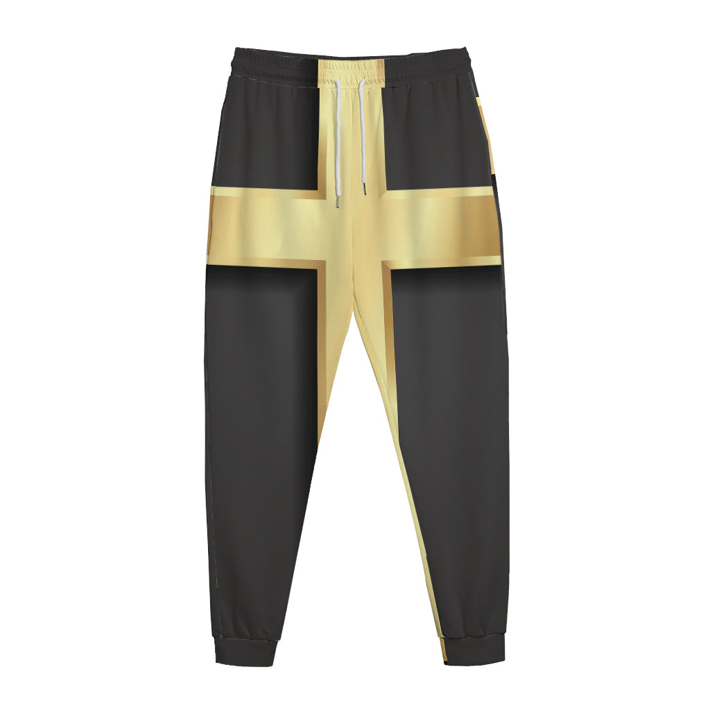 Classic Golden Cross Print Jogger Pants