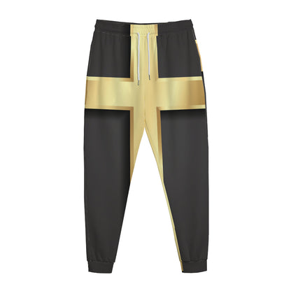 Classic Golden Cross Print Jogger Pants