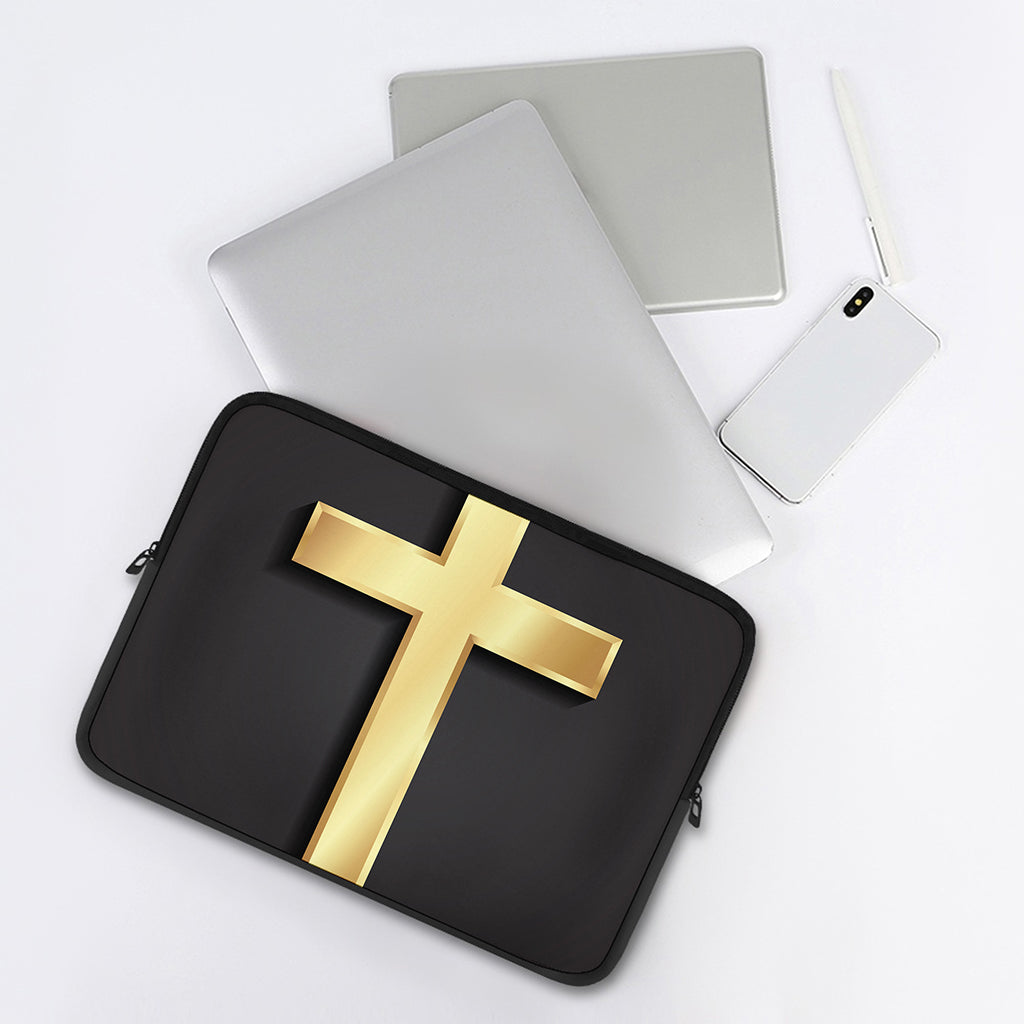 Classic Golden Cross Print Laptop Sleeve