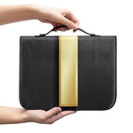 Classic Golden Cross Print Leather Bible Cover