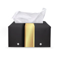 Classic Golden Cross Print Leather Tissue Box Cover