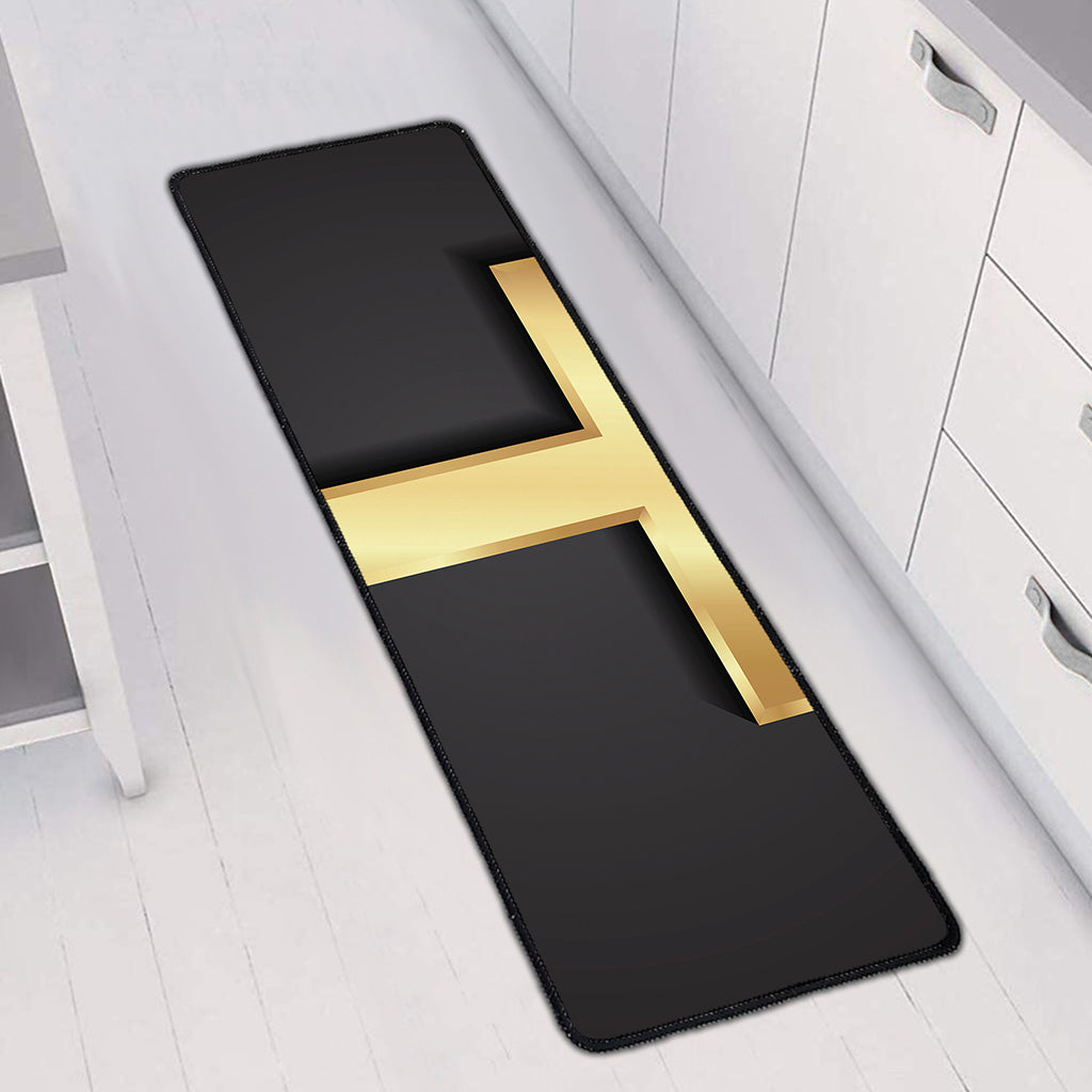 Classic Golden Cross Print Long Kitchen Mat