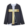 Classic Golden Cross Print Long Sleeve Short Coat