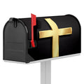 Classic Golden Cross Print Mailbox Cover