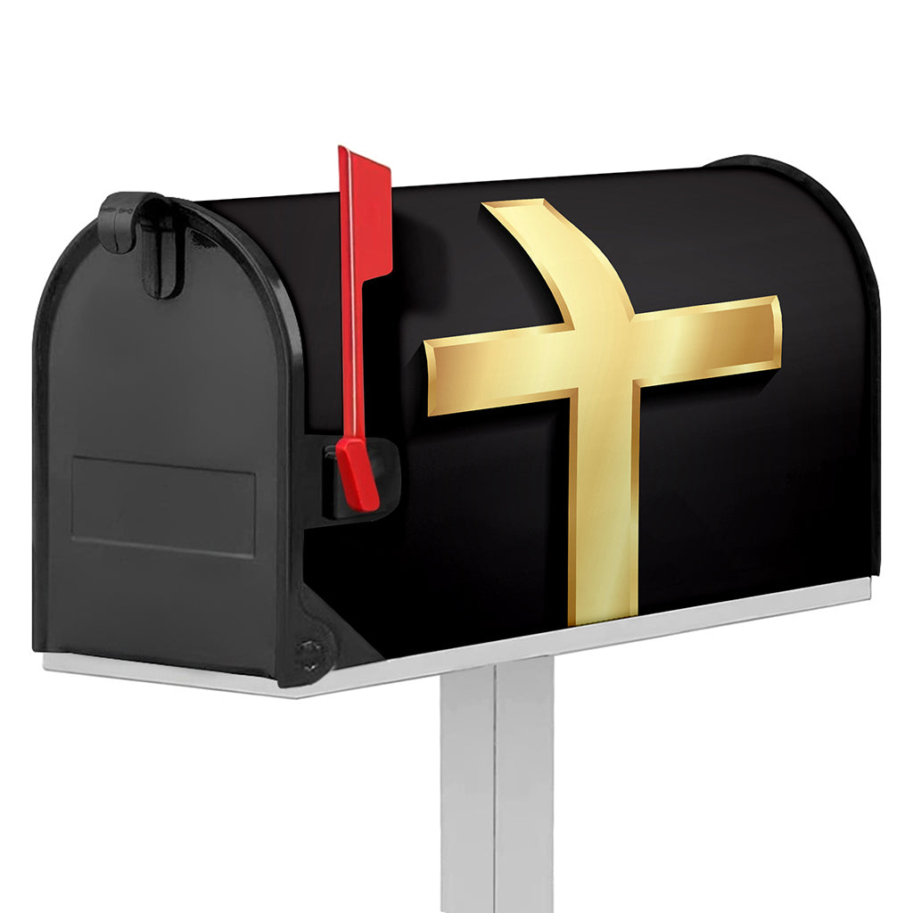 Classic Golden Cross Print Mailbox Cover