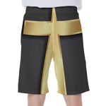 Classic Golden Cross Print Men's Beach Shorts