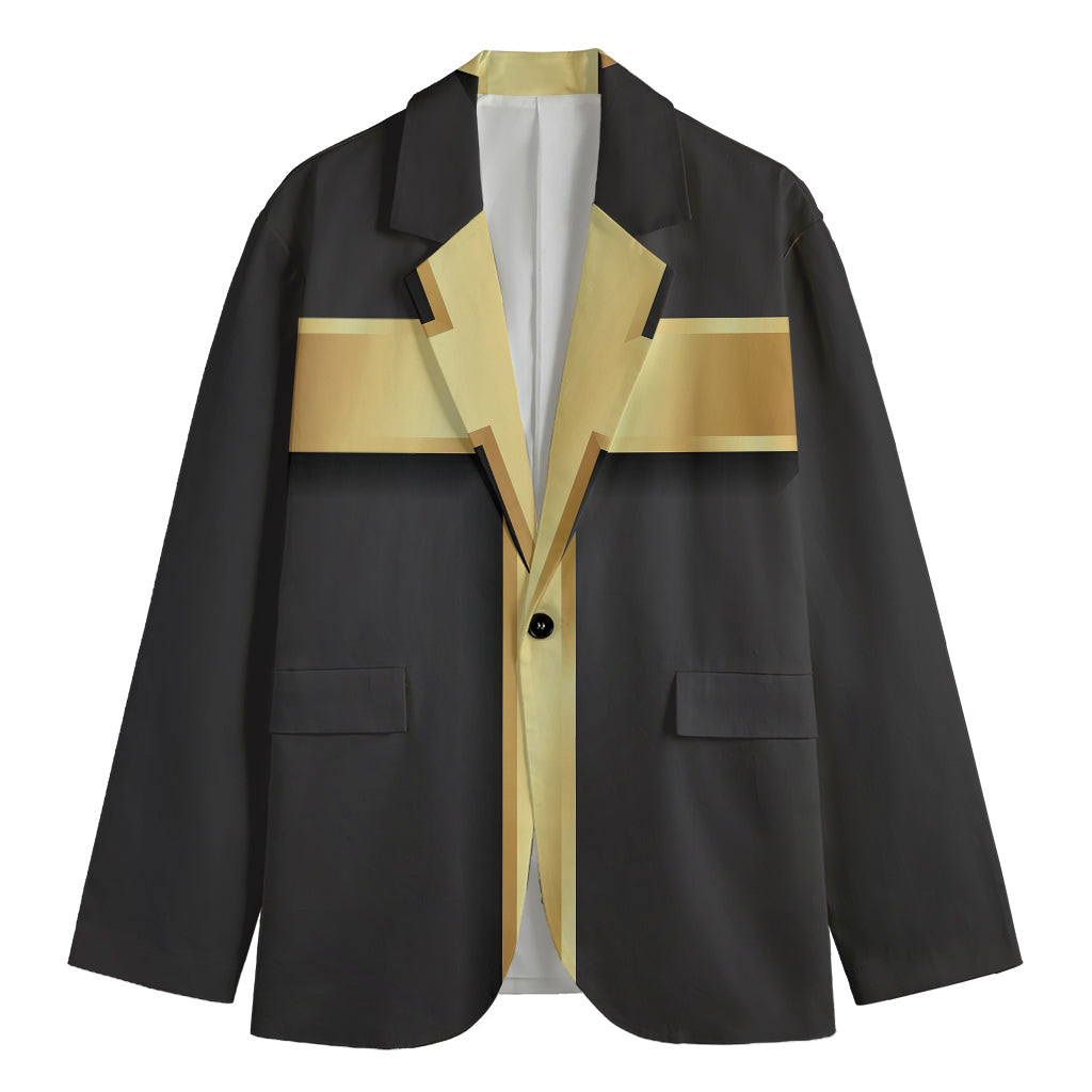 Classic Golden Cross Print Men's Blazer