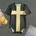 Classic Golden Cross Print Men's Bodysuit