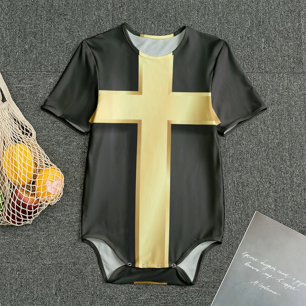 Classic Golden Cross Print Men's Bodysuit