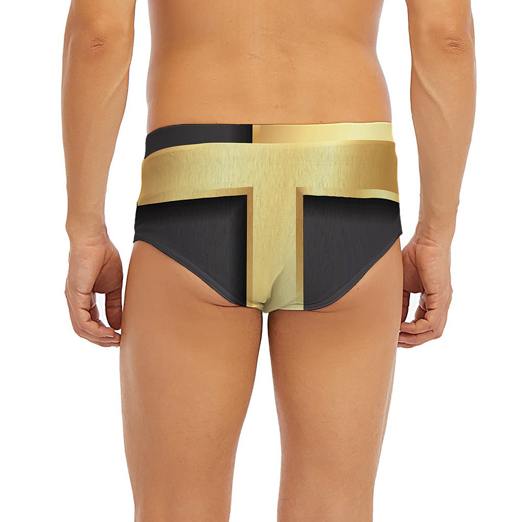 Classic Golden Cross Print Men's Briefs