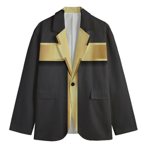 Classic Golden Cross Print Men's Cotton Blazer