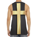 Classic Golden Cross Print Men's Muscle Tank Top