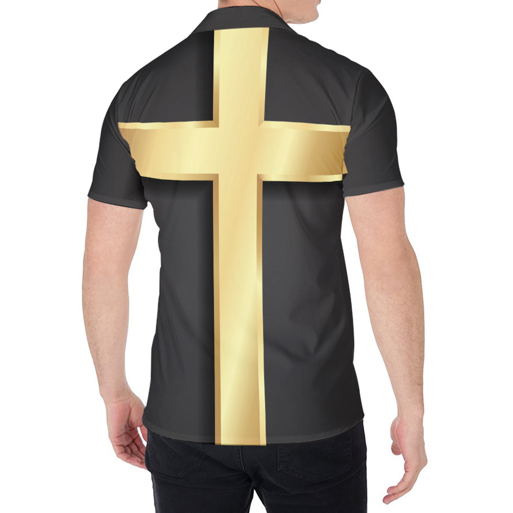 Classic Golden Cross Print Men's Shirt