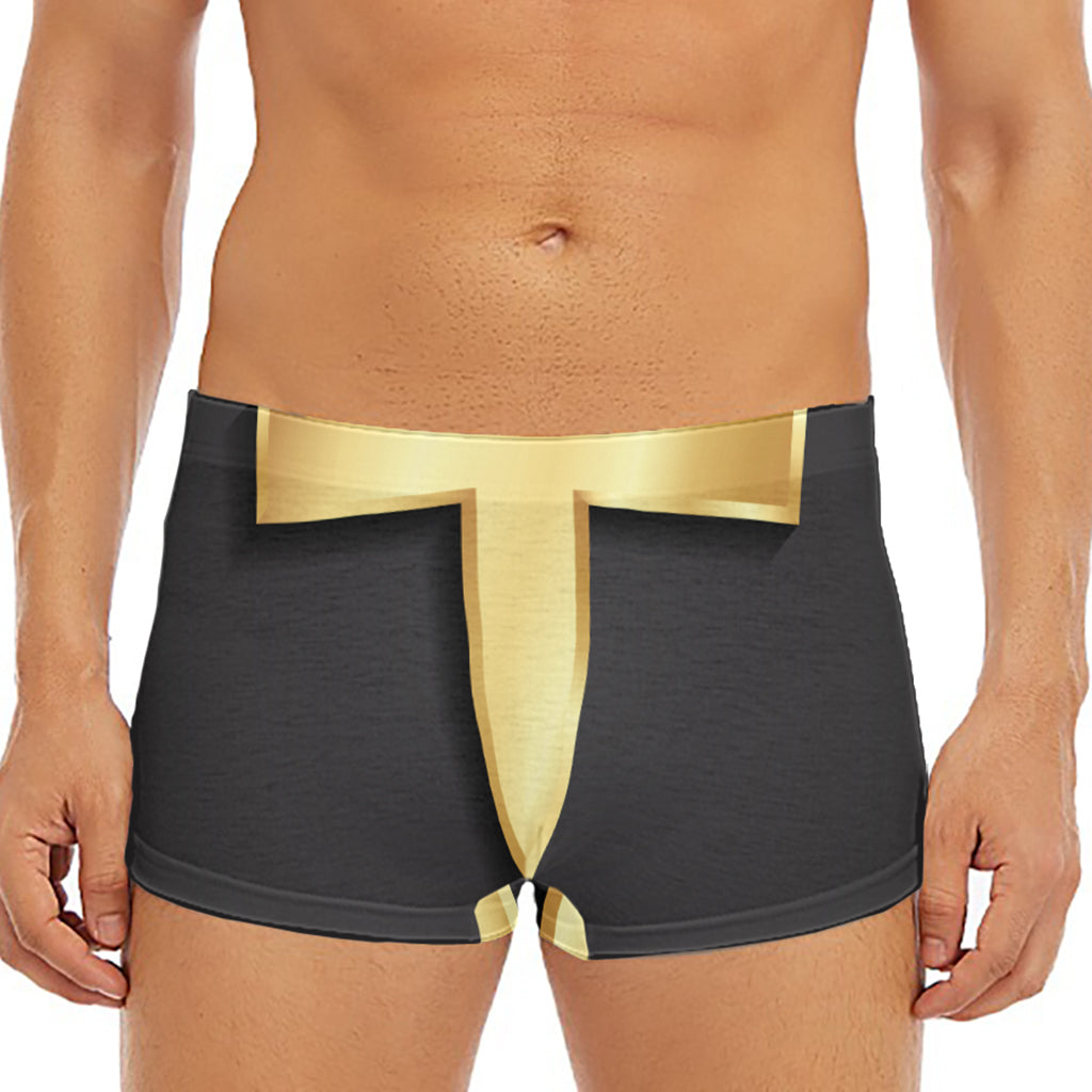Classic Golden Cross Print Men's Short Boxer Briefs