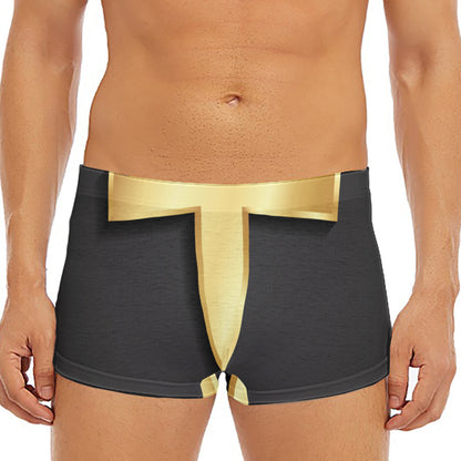 Classic Golden Cross Print Men's Short Boxer Briefs