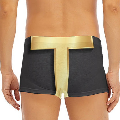 Classic Golden Cross Print Men's Short Boxer Briefs