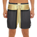 Classic Golden Cross Print Men's Split Running Shorts