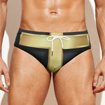 Classic Golden Cross Print Men's Swim Briefs