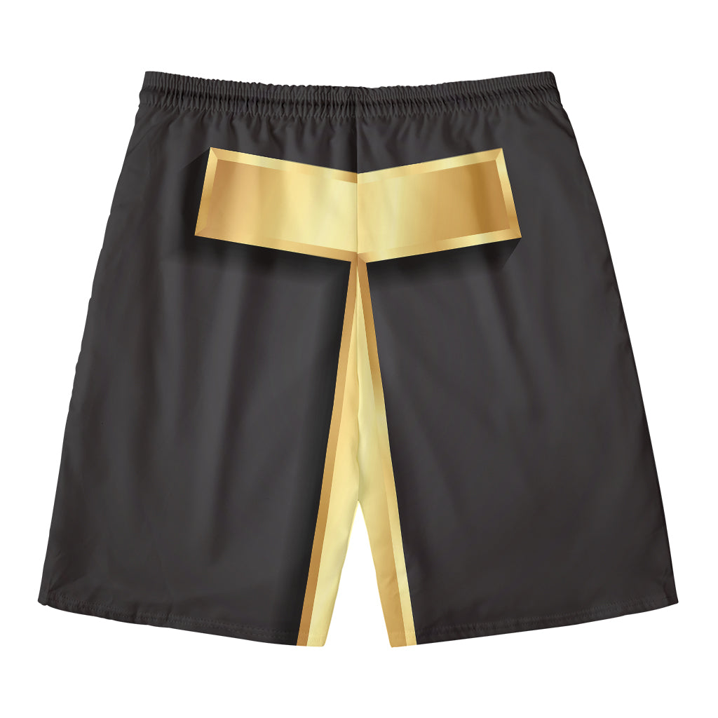 Classic Golden Cross Print Men's Swim Trunks