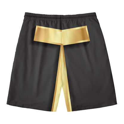 Classic Golden Cross Print Men's Swim Trunks